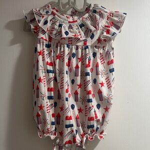 Cecil and Lou Star and Stripe Baby Romper